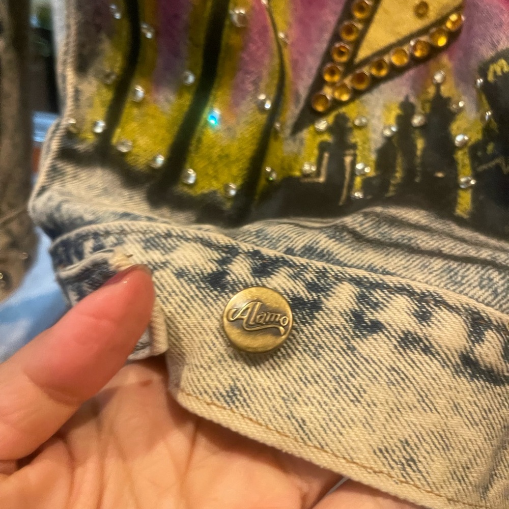 Alamo Studded Denim Jacket with Gold Star vintage size s oversized blingout - Picture 6 of 6